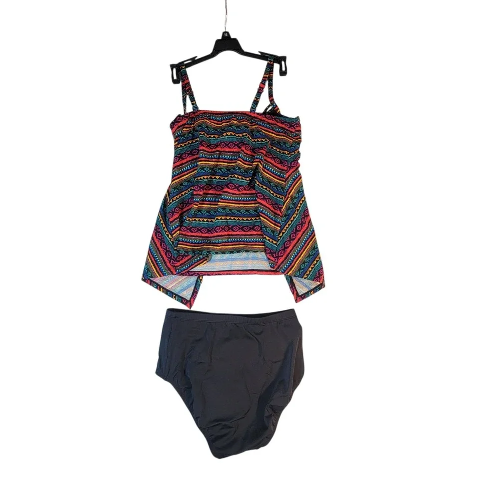 Miraclesuit Love Knot Tankini Set Size 8 NWT Blue‎ Floral Tummy Control Swimsuit